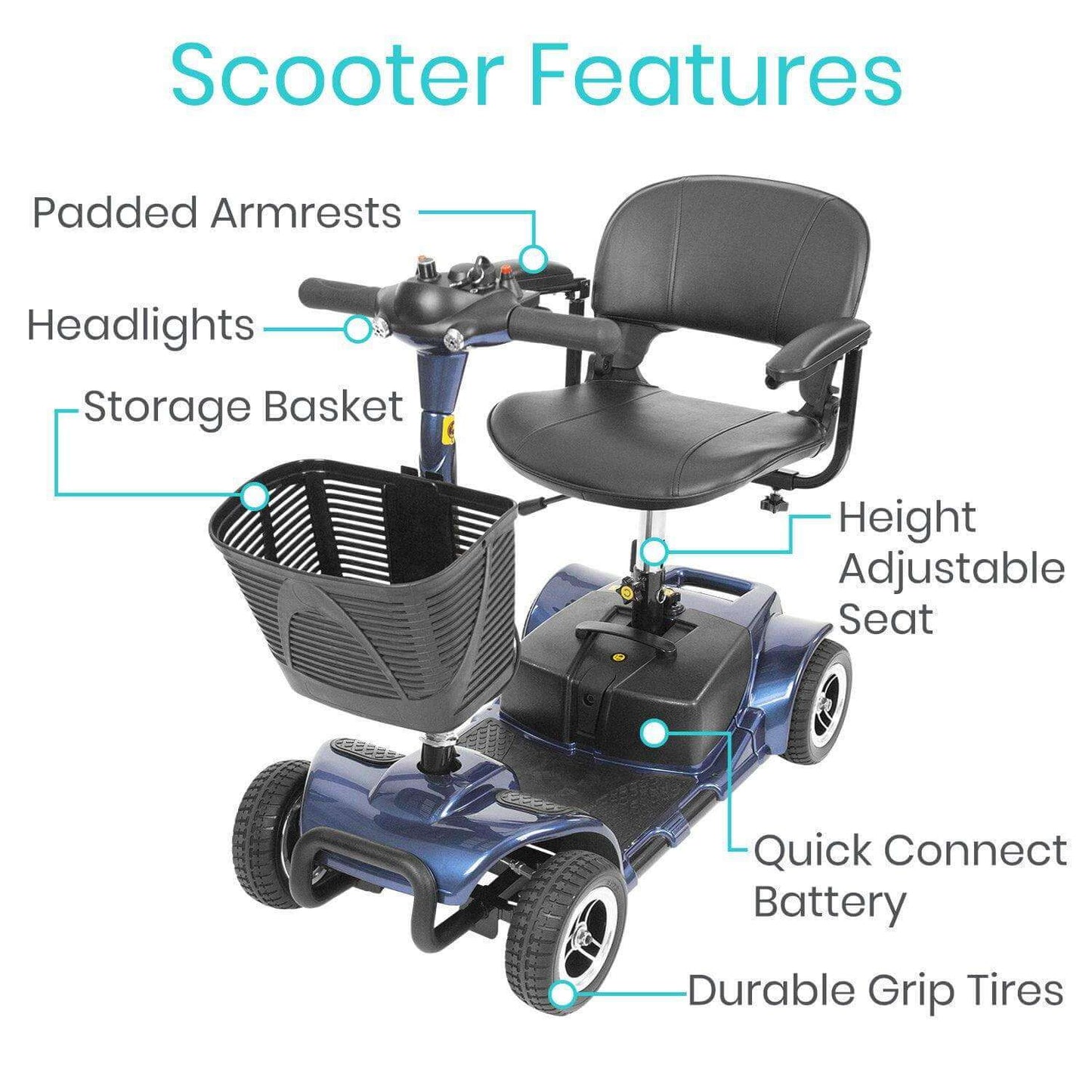 Vive Health 4-Wheel Mobility Scooter MOB1027